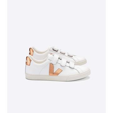 Veja 3-LOCK LEATHER Tenisky Damske White/Orange | SK 604UZG